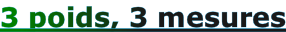 3 poids, 3 mesures